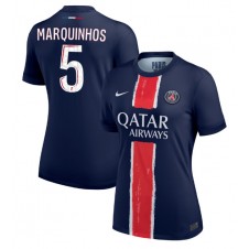 Paris Saint-Germain Marquinhos #5 Hjemmedrakt Kvinner 2024-25 Kortermet